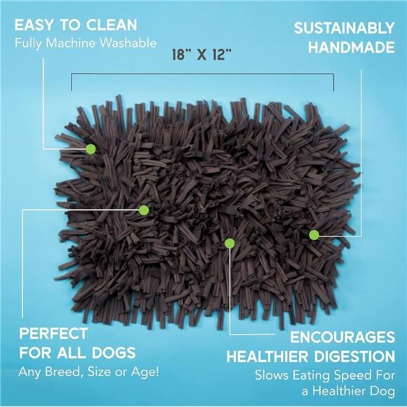 Dog Snuffle Mat for All-Sized Dogs 11"x17" - Interactive Dog Toys - Premium Mat - Picture 3 of 6